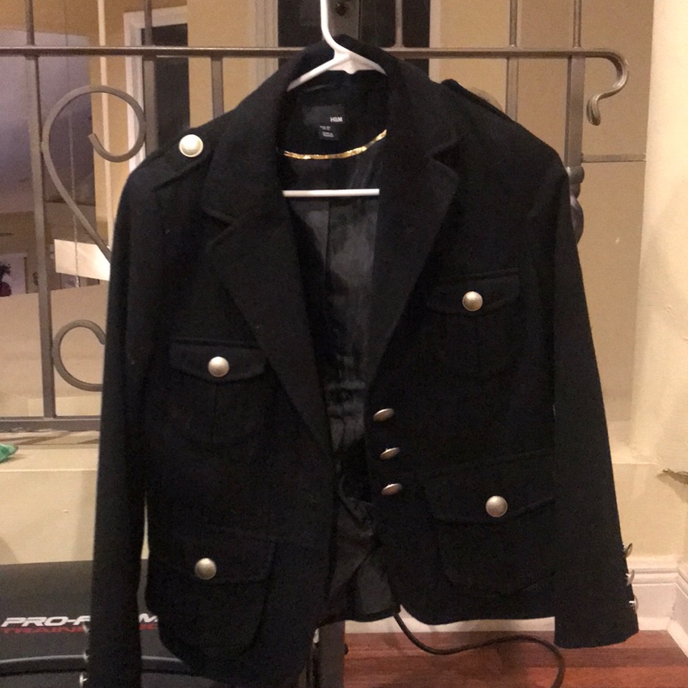 Military style pea coat blazer